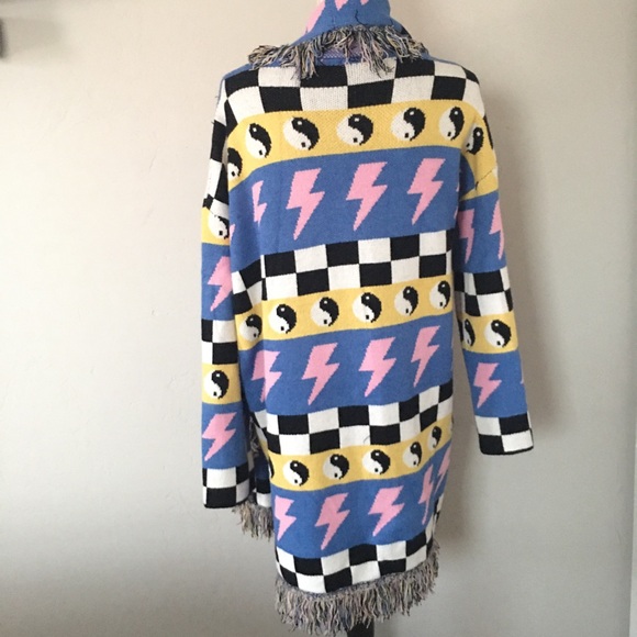 Dressed In LALA Wonderstruck Luxe Fringe Cardigan Size S/M Oversized Ultra Soft - Picture 6 of 16